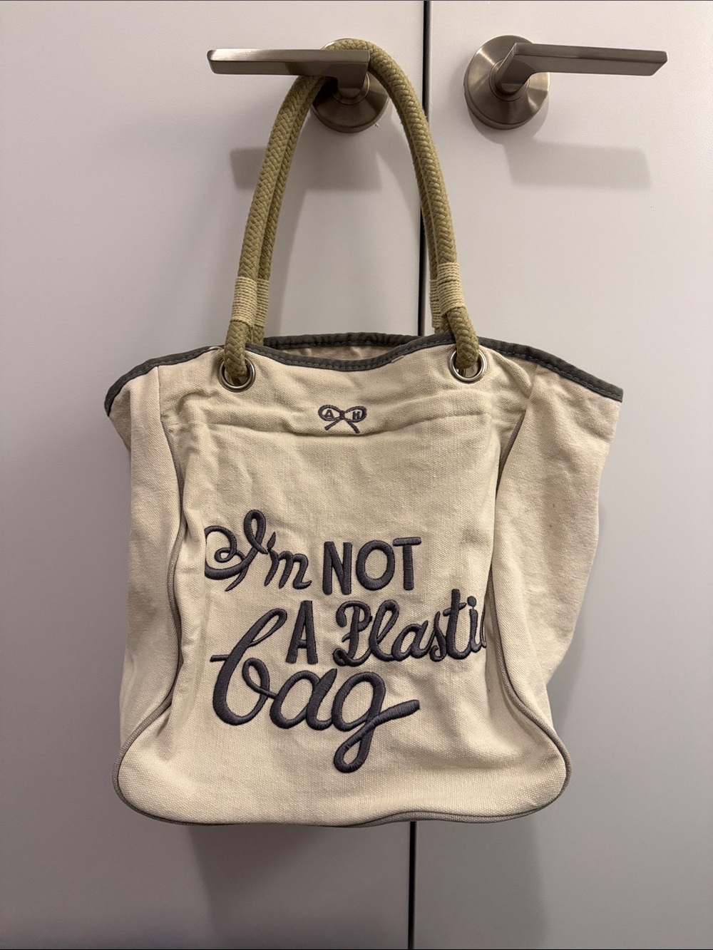 I’m NOT A Plastic Bag Canvas Statement Tote Bag (AS IS)